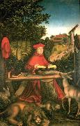 Lucas  Cranach Cranach lucas der aeltere kardinal albrecht von brandenburg. Germany oil painting artist